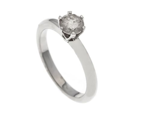 Brillant-Ring WG 585/000 mit einem Brillanten 0,70 ct get./PI1, RG 54, 3,5 g