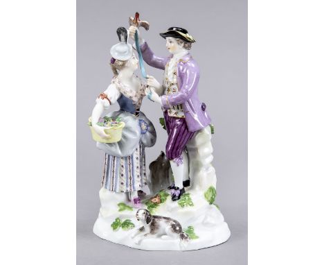 Gärtnerpaar, Meissen, Marke 1850-1924, 1.W., Entwurf Michel-Victor Acier (1736 Versailles - 1799 Dresden) im Jahr 1772-1775, 