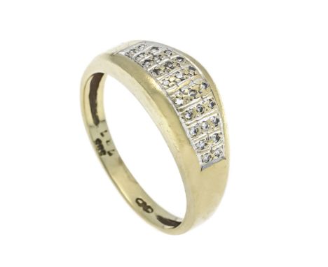 Diamant-Ring GG 585/000 mit 26 Achtkantdiamanten, zus. 0,13 ct W/SI, RG 59, 5,7 g