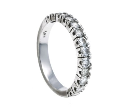 Memory-Ring WG 585/000 mit 13 Brillanten, zus. 0,78 ct W-l.get.W/SI, RG 54, 2,9 g