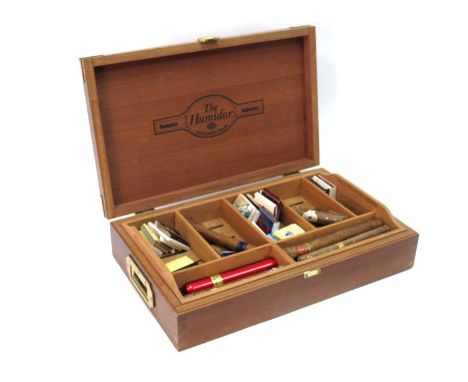Tobacco - A XX Century Hardwood Cigar Humidor, the interior inscribed “The Humidor, Havanas, Habanos”, and with compartmental