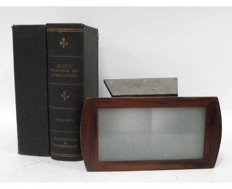 A Brewster Type Stereoscopic Viewer and Stereoscopic Cards, by Underwood and Underwood, 'India through the stereoscope' vol 1