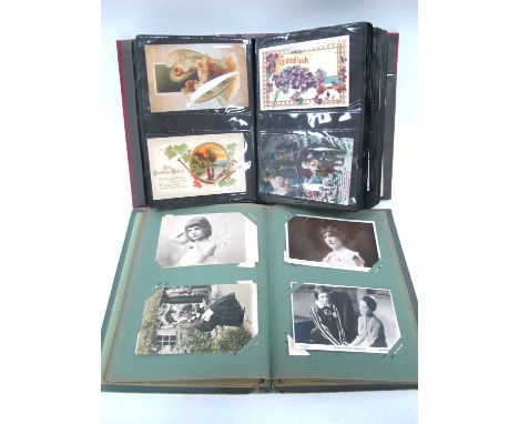 Two Postcard Albums, containing early XX Century picture postcards including: steamers, actresses, comic, topographical views