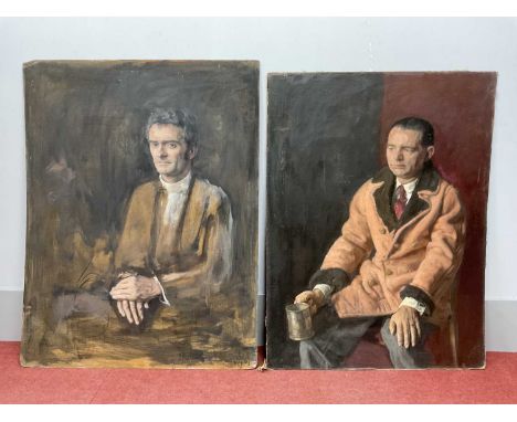 ARR GEORGE WEISSBORT (1928-2013) *ARRPortrait of a Seated Gentleman, holding a tankard, oil on panel, unsigned, unframed,122 