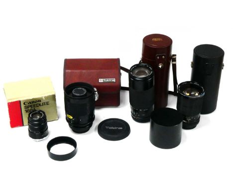 Lenses; Leitz Wetzlar Elmar-C 90mm f/4, RMC Tokina 500mm f/8 Mirror lens, Jenazoom MC Macro Carl Zeiss Jena 75-300mm f/4.5-5.