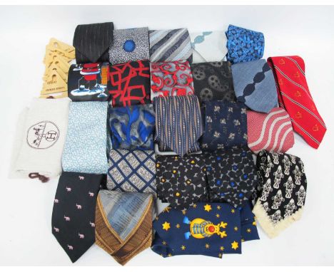 A Collection of Gents Designer Silk Ties, to include: Lanvin (4), Cerruti, Montana (6), Georgio Armani (5), Gianfranco Ferre 