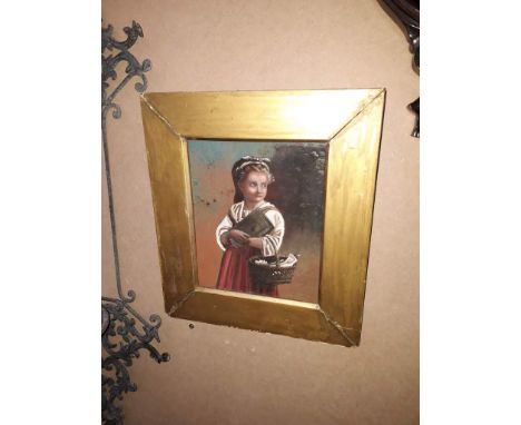 Portrait of a girl, oil on canvas, unsigned, framed. 