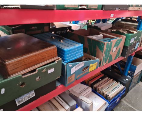 6 boxes of misc including ceramics, glassware, metalware, ornaments, tools, garageware, household items, books, etc. 