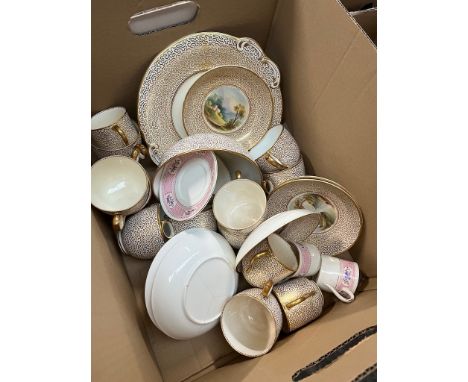 A 19th century tea service and other similar china. 