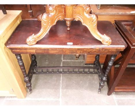 A late Victorian fold top card table. 