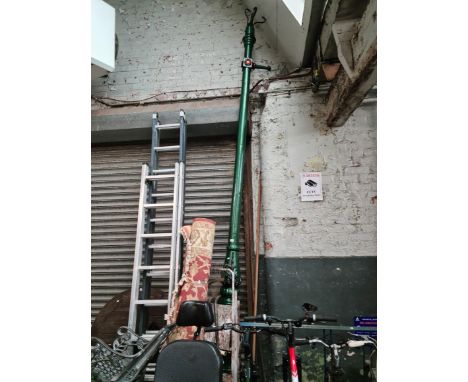 A Victorian Lancashire lighting column, lamp post, 13' tall. 