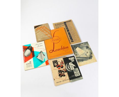 7 Catalogues/ brochures Light Kandem, idell a.o. 1920s-50s1920s-60s7 Kataloge/ Prospekte Beleuchtung. 1920-50er Jahre. Kaiser