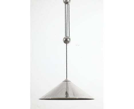 Florian Schulz, Counterweight Pendant Lamp KeosFlorian SchulzFlorian Schulz GmbHDesign 1960/70sSeilzug Pendelleuchte mit Gege