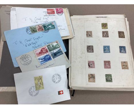 Stamps; An Atractive Switzerland Stamp Collection, housed in a hand-painted home-made album, early to 1950s, including many h