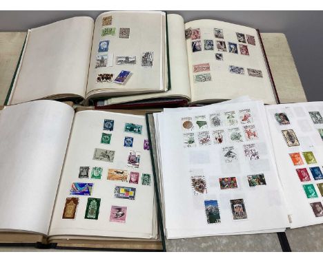 Stamps; A World Stamp Collection (No British Commonwealth) Early to Modern, housed in four loose-leaf albums.