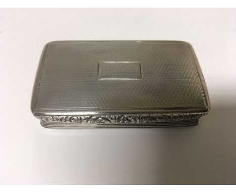 A Quality Silver and parcel gilt snuff box The top with the inscription presented to the Captain of Brig Pursuit. 1835. The b