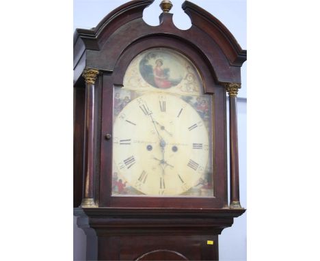 A 19th century longcase clock by J.W. Blaylock of Longtown with painted dial, 8 day movement and 2 subsidiary dials.