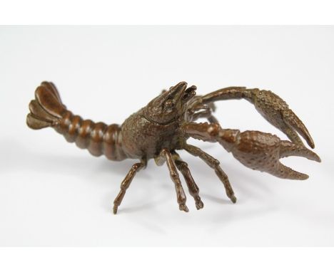 A Large Chinese Bronze Figure of a Lobster, approx 10 cms l.