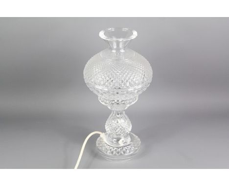 A Waterford Crystal Cut-glass Table Lamp; the lamp in two sections, approx 35 cms h.&nbsp;