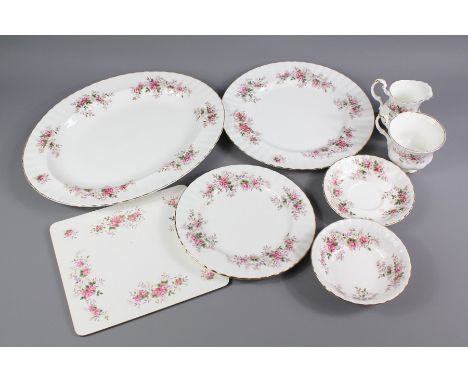Royal Albert 'Lavender Rose' Part Dinner &amp; Tea Service; the service comprises nine teacups, nine saucers, fourteen tea pl