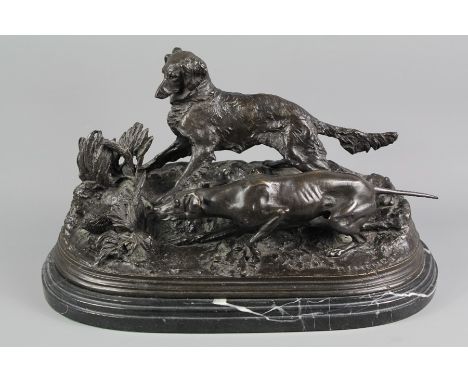 After Pierre Jules Mene (French 1810-1879) Bronze Study after the original entitled 'Chasse a le Perdrix', approx 45 l x 25 h