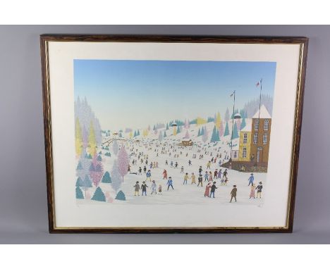 Francois 'Fanche' Ledan (1949 - ), the limited edition lithograph depicting 'A Skating Scene in the Park' nr (4/200), approx 