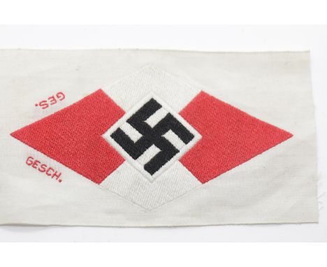 German WWII type Hitler Youth Sports Vest Patch. Un-issued mint condition, marked Ges Gesch. P&amp;P Group 2 (£18+VAT for the