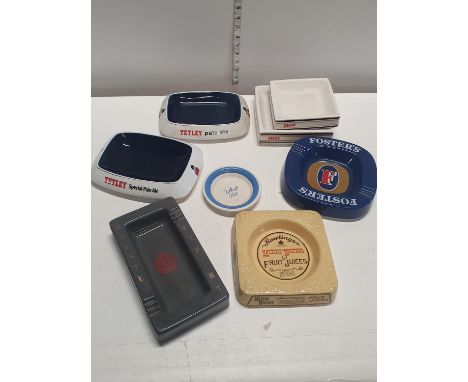 A selection of vintage brewiana ashtrays (Ceramic), shipping unavailable