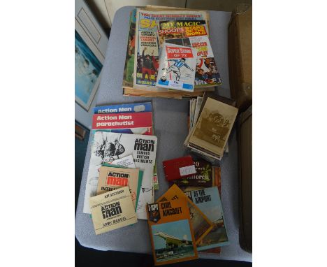 Vintage Football Ephemera, Action Books, Vintage Postcards, etc. 