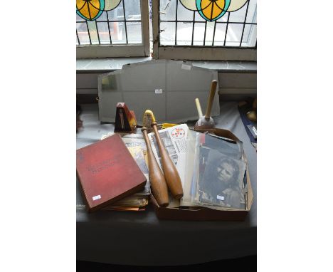 Assorted Collectibles and Ephemera, Vintage Mirror, etc. 