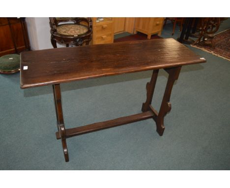 1950's Pegged Oak Console Table 