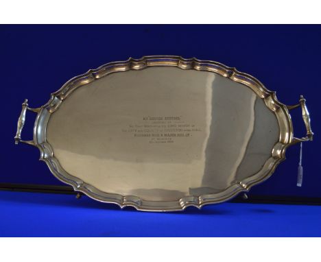 Silver Salver Hallmarked Chester 1909, ~2.5kg, Presented in 1965 to The First Female Lord Mayor &amp; Admiral of the Humber M