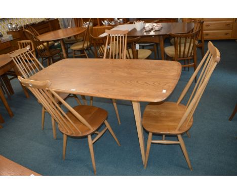 Ercol Dining Table with Four Spindleback Dining Chairs 