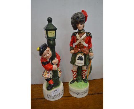 Two Vintage Scotch Whisky Musical Decanters 