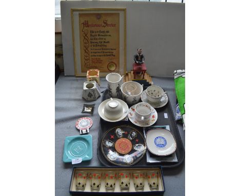 Magician Related Collectable Including Magic Circle Car Badge, Fortune Telling Cups, Reproduction Cast Iron Moneybox, etc. 