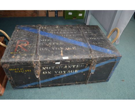 Painted Pine Hull Shipping Trunk 