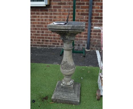 Brass Sundial on Faux Stone Plinth 