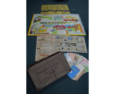 Vintage Ephemera Including Cookery Booklets, Tate &amp; Lyle Sugar Refiners Advertising Display, Milk Publicity Poster, and a