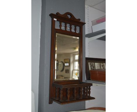 Edwardian Mahogany Wall Shelf with Mirror 
