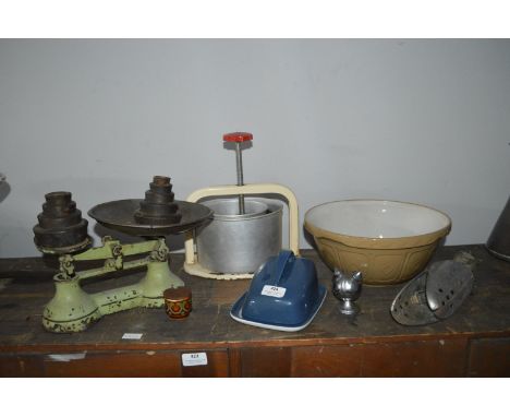 Vintage Kitchenware Including Scales, Tala Press, Utensils, etc. 