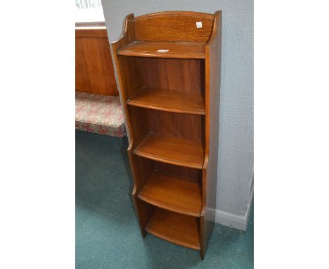 Edwardian Oak Five Shelf Open Front Bookcase 