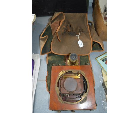 Victorian Plate Camera and Lens with Original Bag 