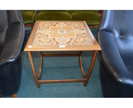 1970's G-Plan Teak Tile Top Occasional Table 