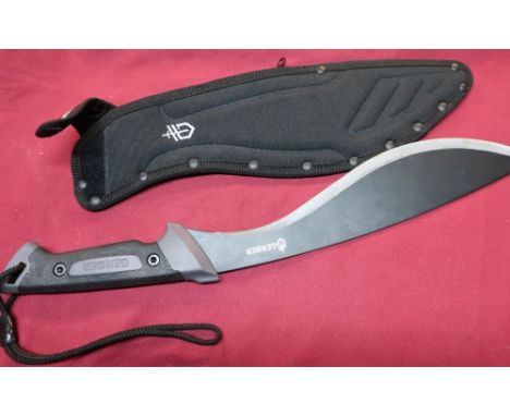 Gerber as new machete with blackened blade and webbing sheath 