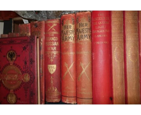 One box of assorted hardback books including His Majesty's Territorial Army, The Sixteenth Queen's Light Dragoons 1759 - 1912