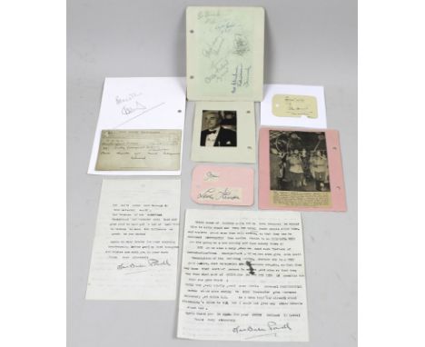 Autographs: a collection including John Hunt, Everest exhibition, Leslie Henson, George Robey, Prince Christian, (16 year old