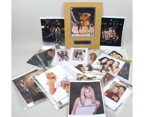 A collection of signed photographs, some facsimiles and some with certificates of authenticity, Buffy and cast, Friends cast 