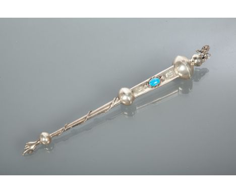 RUSSIAN SILVER TORAH POINTER marked with 84 zolotnik,  B.C 1873 assay masters mark, IA (cyrillic) makers mark, with lion fini
