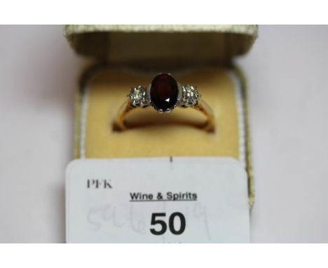 18ct Gold Diamond and Garnet Ring