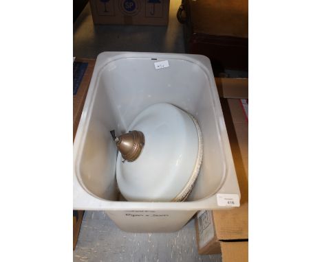 Opaque Glass Pendant Light Fitting